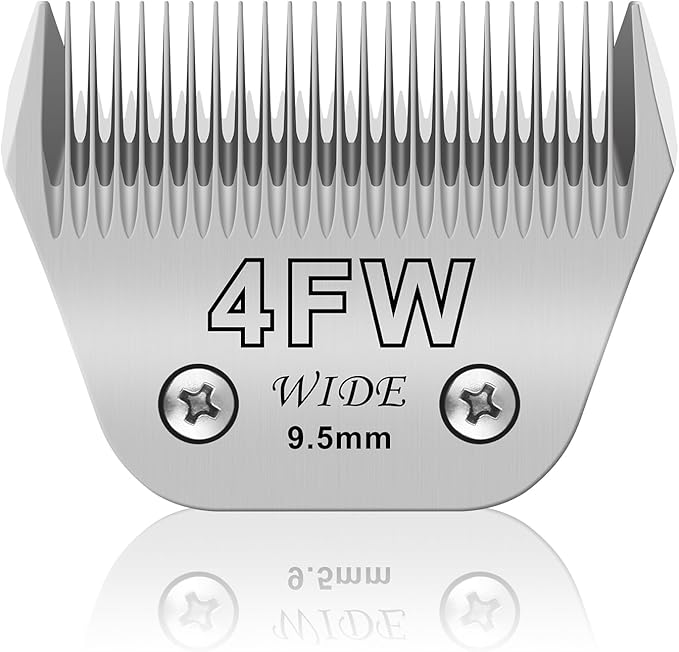 4FW Wide Pet Dog Grooming Detachable Blades,Compatible with Andis,Oster A5,Wahl KM10 Clippers,Cut Length 3/8"(9.5mm) for Larger Animals