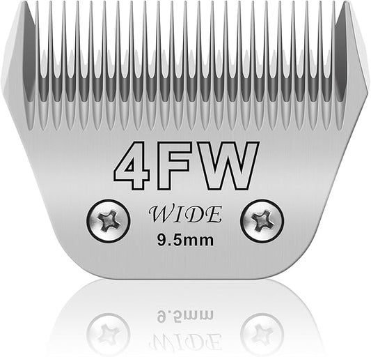 4FW Wide Pet Dog Grooming Detachable Blades,Compatible with Andis,Oster A5,Wahl KM10 Clippers,Cut Length 3/8"(9.5mm) for Larger Animals