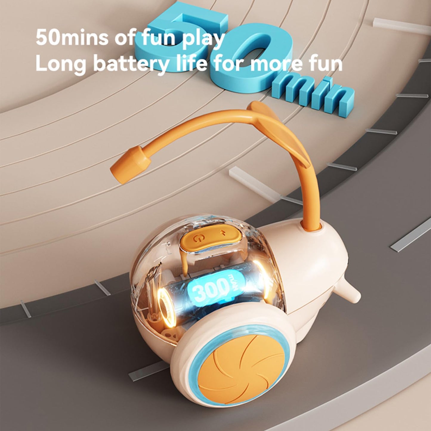 Interactive Cat Toy for Indoor Cats, Automatic Smart Obstacle Avoidance Interactive Cat Toys for Indoor Cat (Orange)