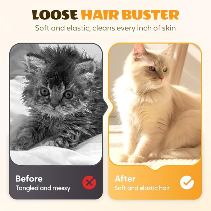 All-in-One Grooming Mist Glove for Pets, Upgrade Efficient Pet Hair Remover Gloves Grooming Spray Comb, Gentle Deshedding Efficient for Dogs & Cats (Pink)