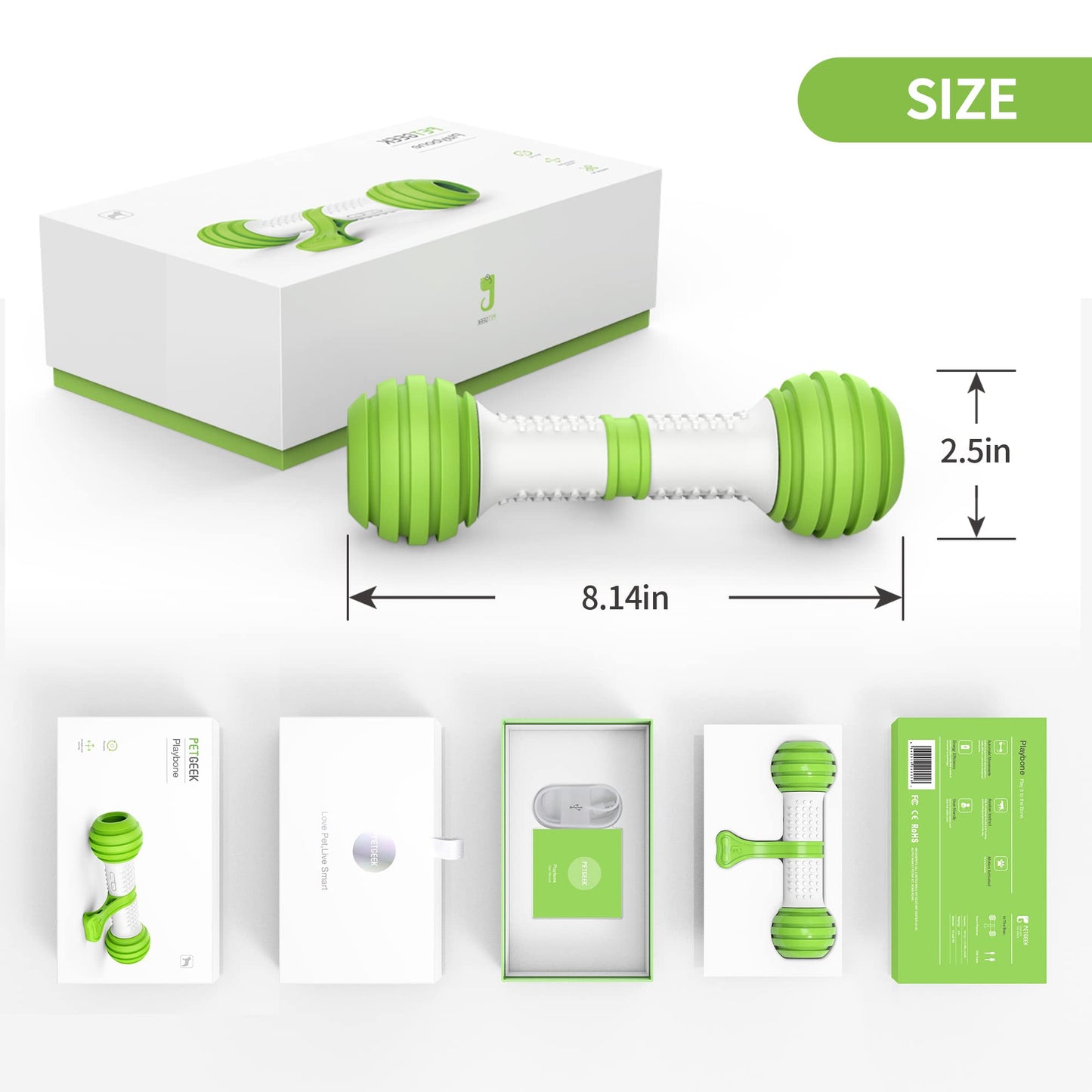 PETGEEK Bundle 2 items Treat Dispenser Dog Toys Automatic Dog Bone Toy & Gigwi Interactive Dog Puzzle Toys Automatic Pet Feeder with Dual Power Supply and Remote Control