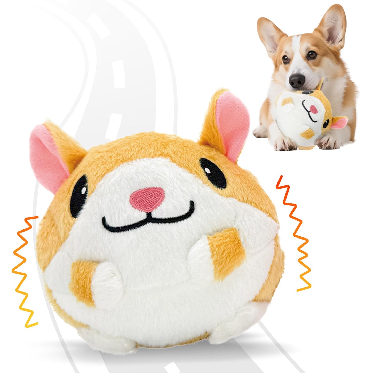 Bonbonpaws Interactive Dog Ball - Active Moving Pet Plush Toy for Dogs, Dog Chew Toys for Small/Medium/Large Dogs