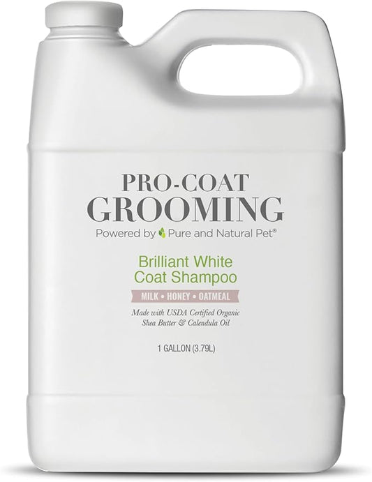 Pro-Coat Grooming Brilliant White Coat Shampoo (Oatmeal, Milk, & Honey) 1 Gallon