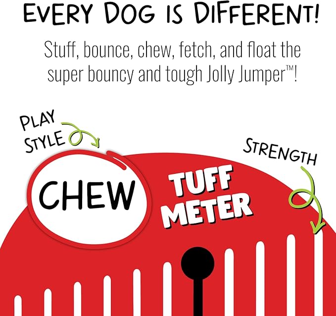 Jolly Pets Jolly Jumper, Large 4", Bouncing Dog Toy Ball; Glows in The Dark