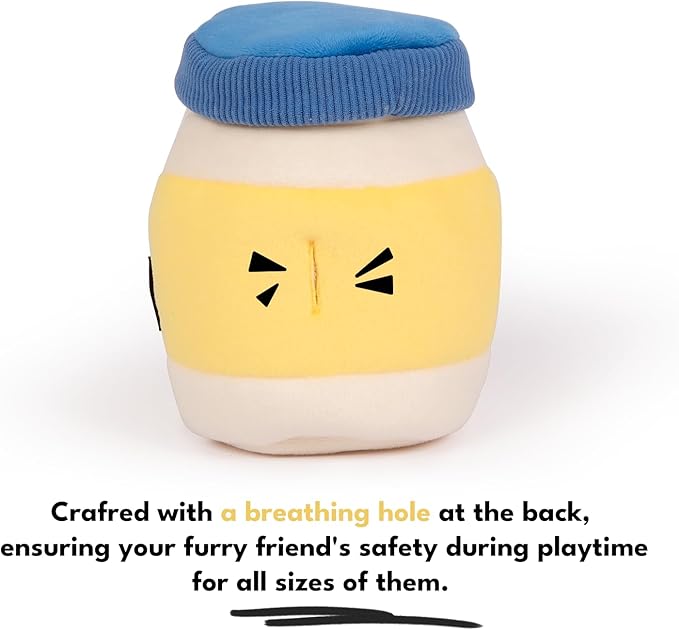 Dog Enrichment Toys, Interactive Mayonnaise Jar Puzzle, Snuffle Toy for Mental Stimulation, Hide and Seek Crinkle Toy for All Dog Sizes