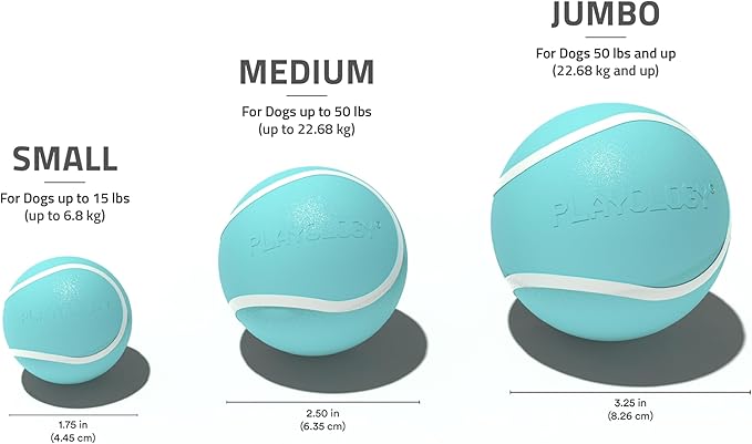 Playology Squeaky Dog Toy | Durable Rubber Interactive Dog Ball | Peanut Butter Scented Fetch Ball for Medium Dogs | Floating Dog Toy Made from Non Toxic Materials