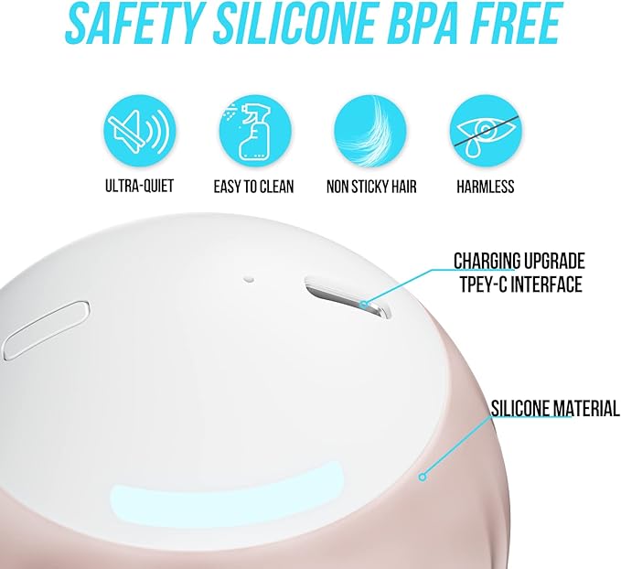 Cat Toys Interactive for Indoor Cats, Touch & Sound Smart Control - Fast slow 2 Speed Motion Activated Cat Ball Toy for Bored Cats With LED Lights, Feathers Tail, USB Charging Cable, 6in1 - Pink