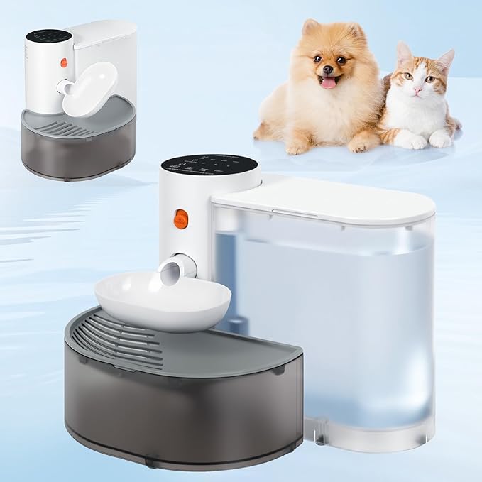 Wireless Cat Water Fountain No Filter, Rechargeable Smart Water Fountain for Cats Indoor, 3.5L Large Capacity, Automatic Water Dispenser for Pets Fresh Drinking, Wastewater Separation