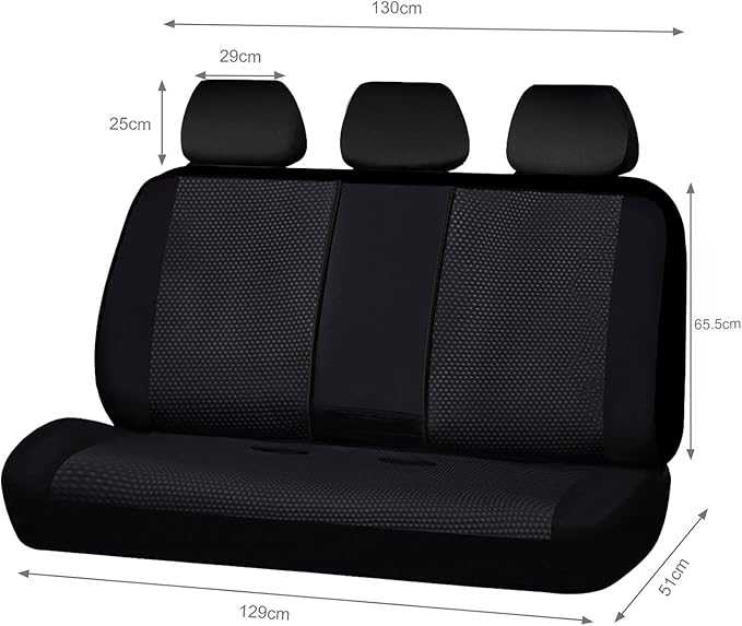 Flying Banner Neoprene Rear Bench car seat Covers car seat Protectors Split 40/60 60/40 (Solid Black, Neoprene)