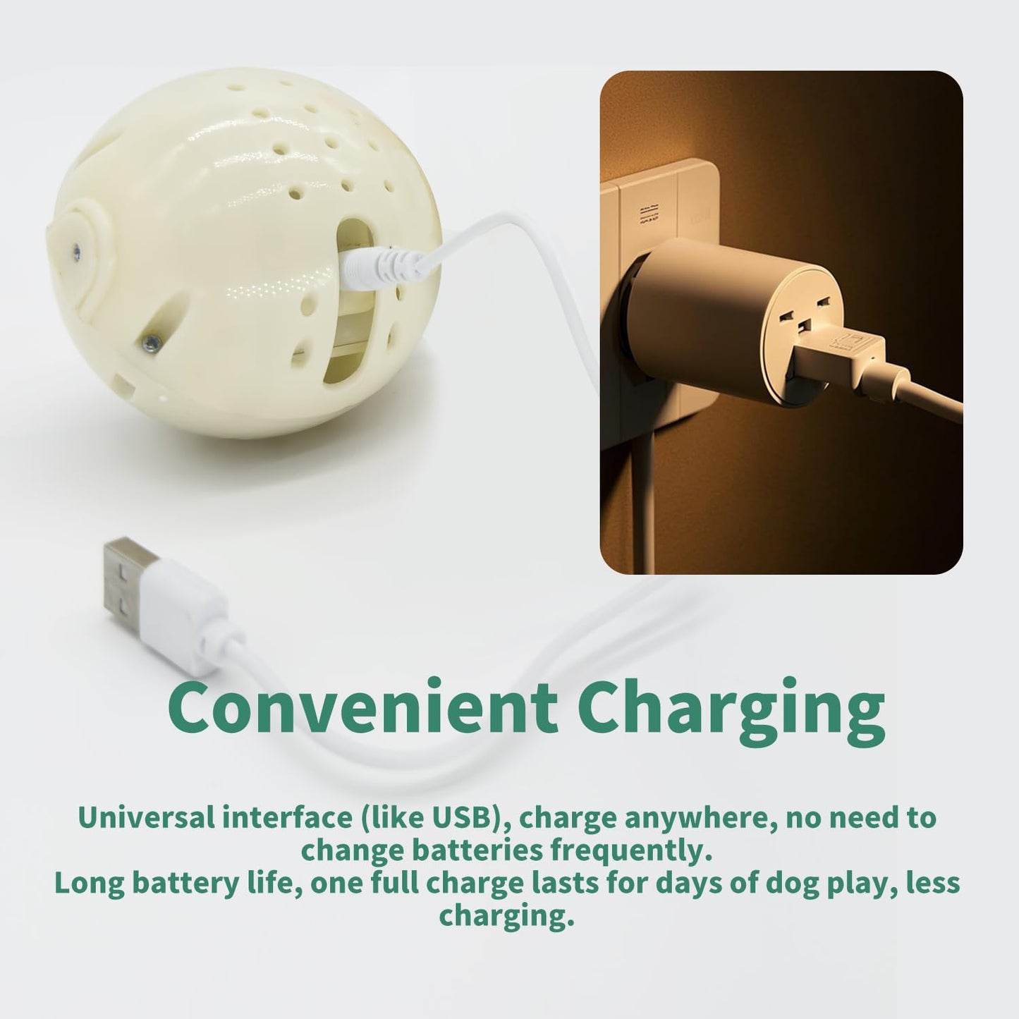 Bonbonpaws Interactive Dog Ball - Active Moving Pet Plush Toy for Dogs, Dog Chew Toys for Small/Medium/Large Dogs