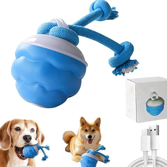 2025 Smart Pet Puppy Ball with Ropes Interactive Self Play Moving Dogs Balls Automatic Electric Active Rolling Ball Jumping Bouncing Dog Balls Gift