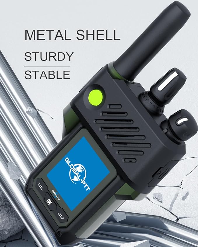 Global-PTT G6Plus 4G LTE Two-Way PoC Radios - 8800mAh Battery Nationwide Coverage Unlimited Communication Range - Metal Body Walkie Talkies (Classic Black)