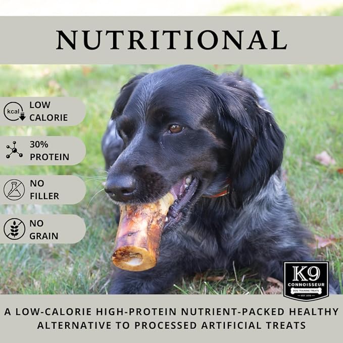 K9 Connoisseur Beef Marrow Dog Bones Long Lasting for Aggressive Chewers - USA Made Single Ingredient Dynamo Bone for Small and Medium Dogs Upto 50 Pounds - 12 Pack