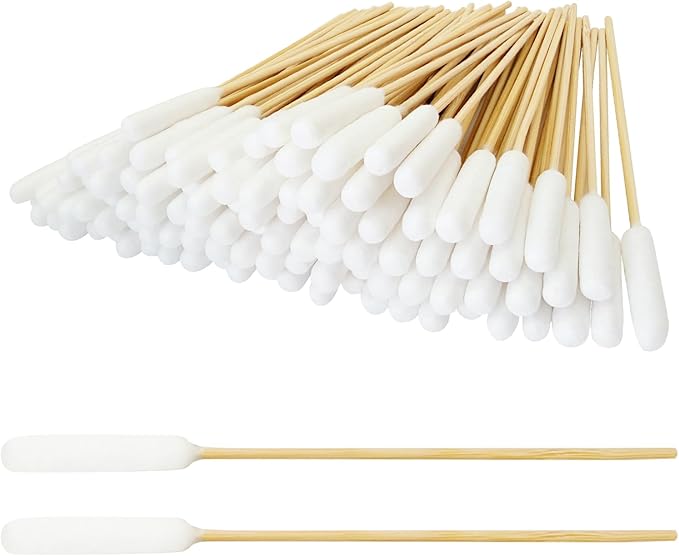 100 PCS Professional Dog Ear Cleaning Swabs - 6-inch Large Cotton Swabs, Gentle and Comfortable Bamboo Cotton Buds, Prevent Infections, Ideal Solution for Pet Ear Care (Long Tips)