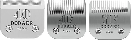 Detachable Pet Dog Grooming Blades of Stainless Steel,Compatible with Andis,Oster A5,Wahl KM10 Series,Size 40/7F/4F,3 Count