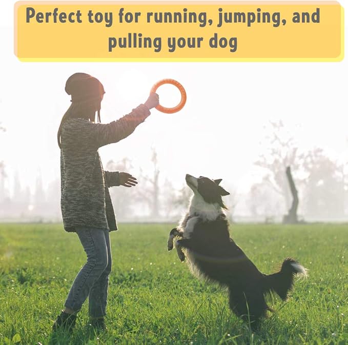 PetSpy Dog Training Ring for Outdoor Fitness Floatable Pulling Toy and Flying Disc Interactive Play Tool for Small Medium Large Dogs