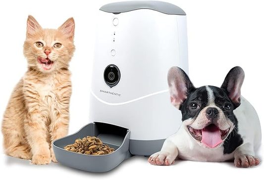 Smart Pet Feeder, Programmable Portion Control with Built-in HD Video Camera and Bowl, Automatic Cat Feeders, WiFi Camera, APP Control, Dry Food Dispenser, Puppy Supplies, Voice Recorder