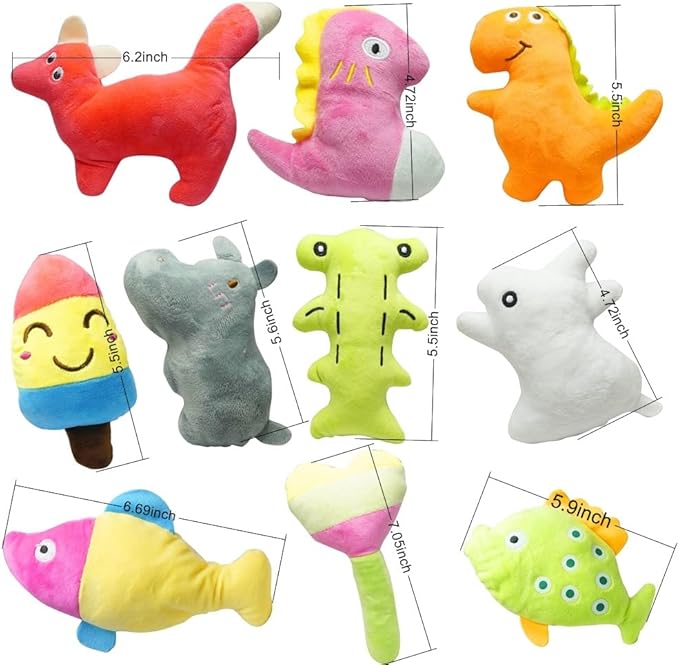 Cute Animal Designs Soft Dog Squeaky Toys (Pack of 20) for Small Medium Dogs