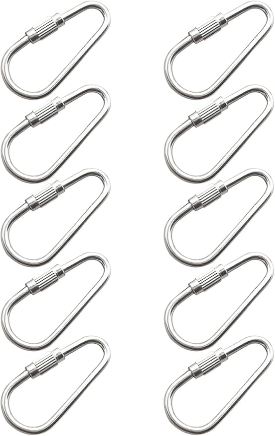10 Pcs Silvery Parrot Toy Hook Stainless Steel Parts Heavy Duty Metal Hooks Suitable for Most Bird Or Small Animal Hanging Toys Parrot Bird Hooks Metal Stainless Steel Parts DIY Bulk Birds