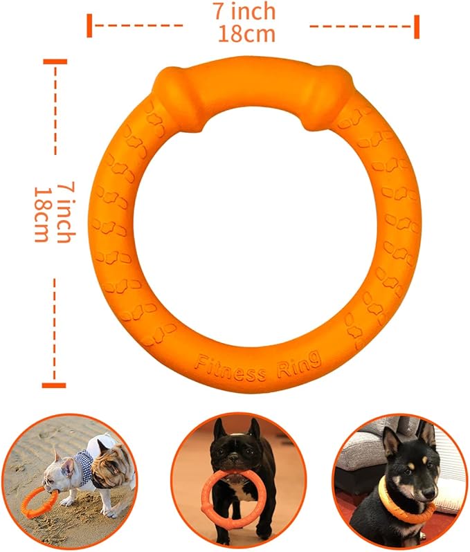 LaRoo Dog Flying Ring Toys, Floating Flying Dog Disc Toys, Summer Pet Training Outdoor Durable Chew Toys for Medium and Large Dogs