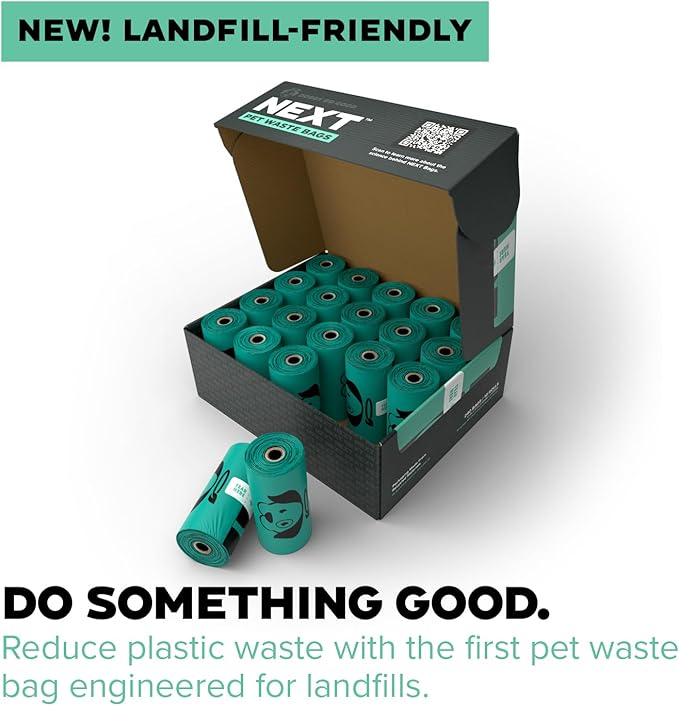 Doggy Do Good Next Pet Waste Bags for Dog Poop, Landfill Friendly, Recycled Plastic, Unscented, Leakproof, Strong, Thick, Earth Friendly, 240 Count
