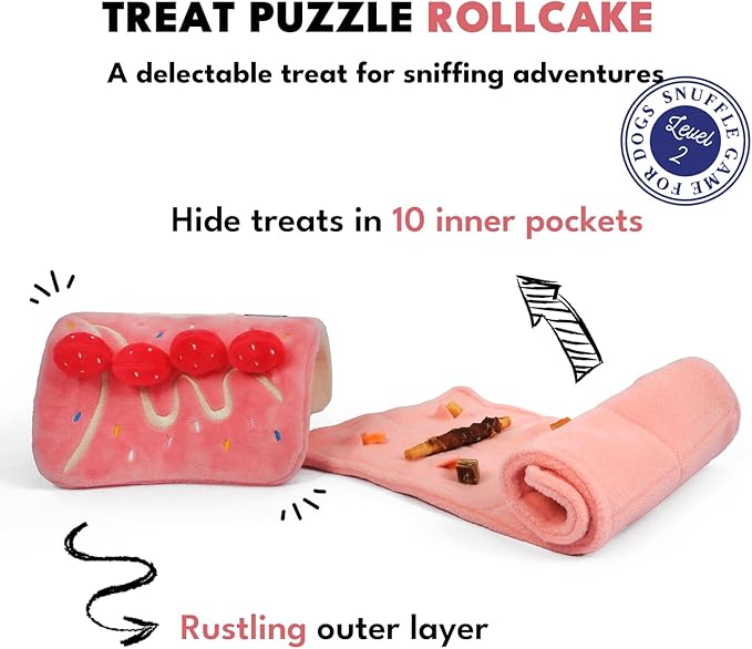 Dog Enrichment Toys, Dog Puzzle Interactive Toy, Puppy Birthday Cake Toy for Boredom and Stimulating, Slow Feeding Snuffle Mat Crinkle Gift for Small and Medium Dogs