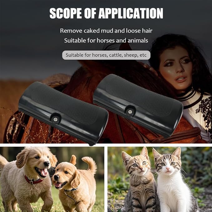 2Pc Deshedding Brush Rhykin Brush for Pets, Pet Hair Removal Tool,Suitable for Cats, Dogs, Rabbits, and Horses