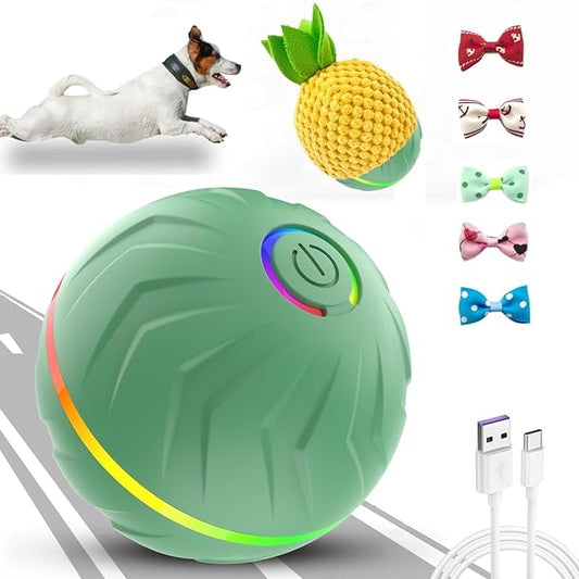 Interactive Dog Toys Dogs Ball,Moving Dog Toy with Touch Activated,Anti Boredom Dog Toys for Small Medium Dogs,Tough Motion Activated Automatic Vibrating Dog Ball,USB Rechargeable(Green)