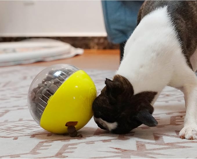 Dog Treat Ball, Dog Food Puzzle Slow Feeder Interactive Squeaky Mental Stimulation Toys, Cat Treat Dispenser Puzzle Toys Active Rolling Balls for Medium/Large Dog Breeds