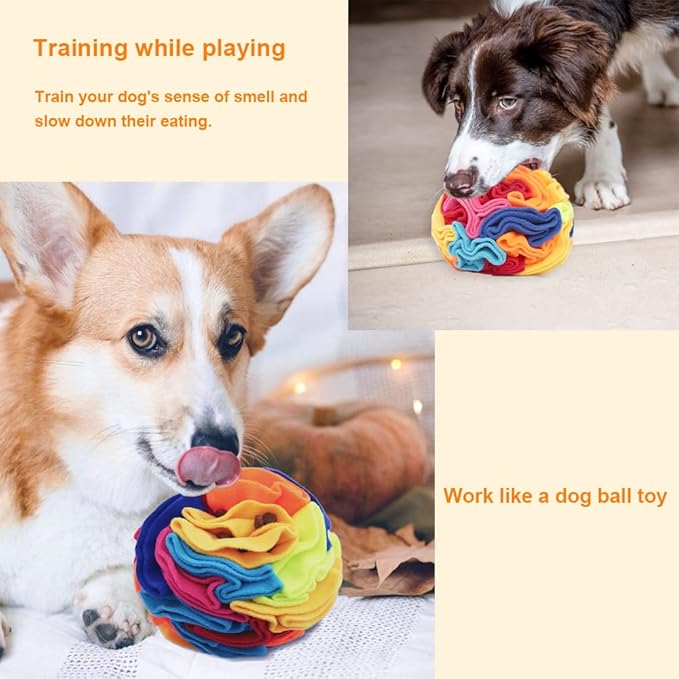 Snuffle Ball - Snuffle Ball for Dogs, Interactive Dog Toys to Keep Them Busy, Puppy Dog Puzzle Toy with Storage Bag Machine Washable