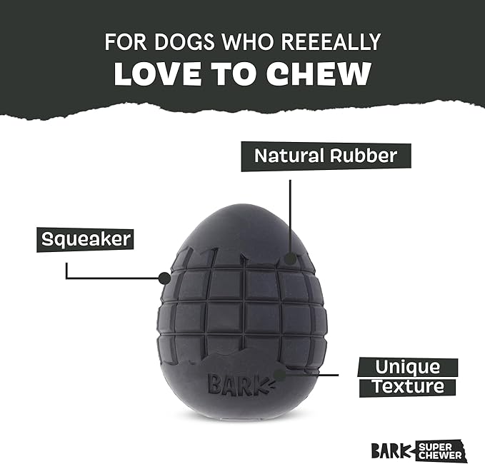 Barkbox Super Chewer Tough Dog Chew Toys for Aggressive Chewers, Treat Dispensing (Origin - Large)
