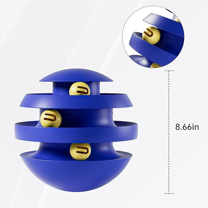 Roly-Poly Round Interactive Toy for cat,Wobbling Tumbler Toys with Bell Toy for Indoor Cats Dark Green