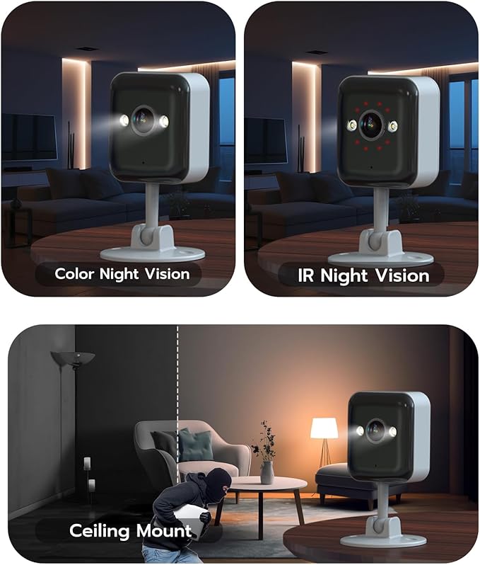 JOOAN 3MP Outdoor Security Camera WiFi Camera 【2.4G WiFi & Bluetooth & Color Night】 for Home Security Baby Pet IP66 Waterproof 2 Way Audio Motion Detection Siren SD/Cloud Storage Color Night Vision