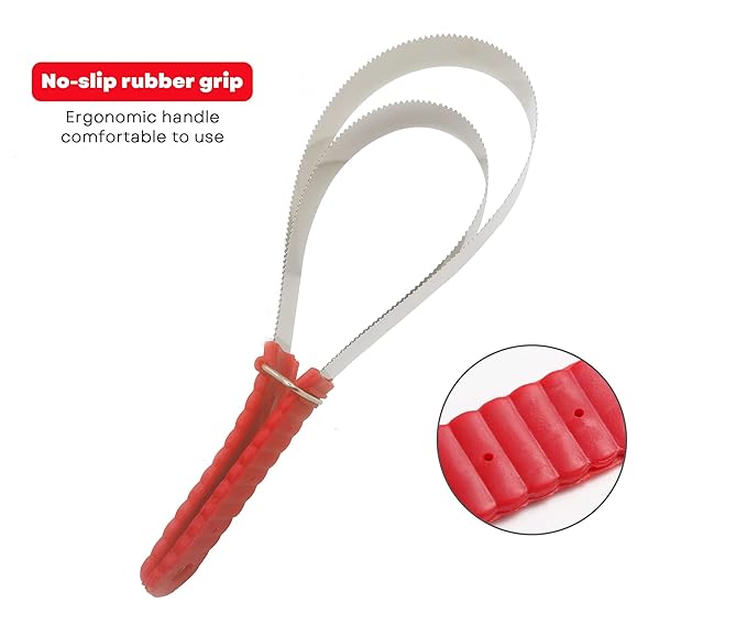 Shedding Blade Horse Brush Scraper Stainless Steel Shed Blade for Dogs (two loops)