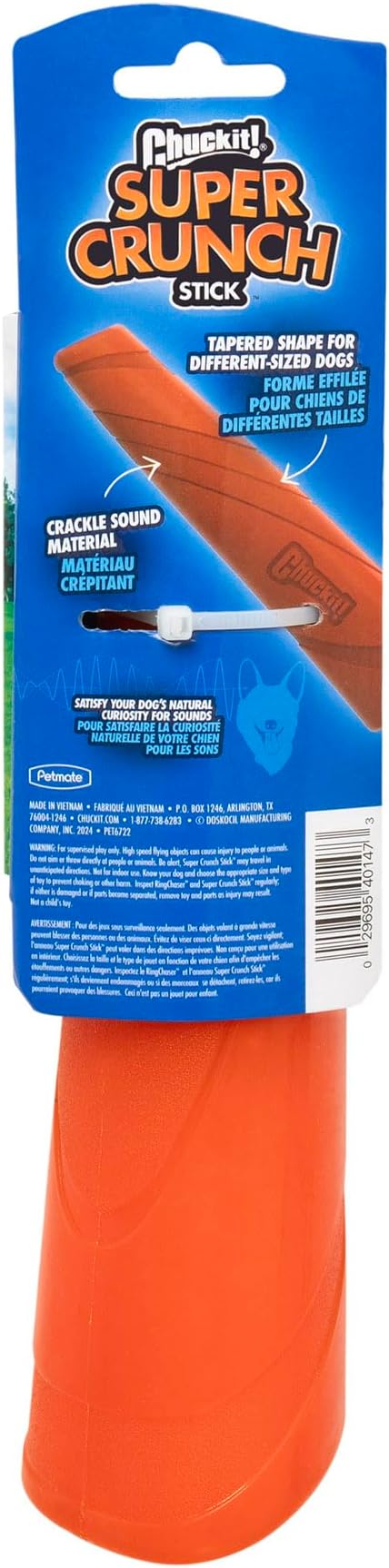 Chuckit! Super Crunch Fetch Stick Dog Toy, 9.2 inches in Length, Medium-Large, for Breeds 20-100 lbs