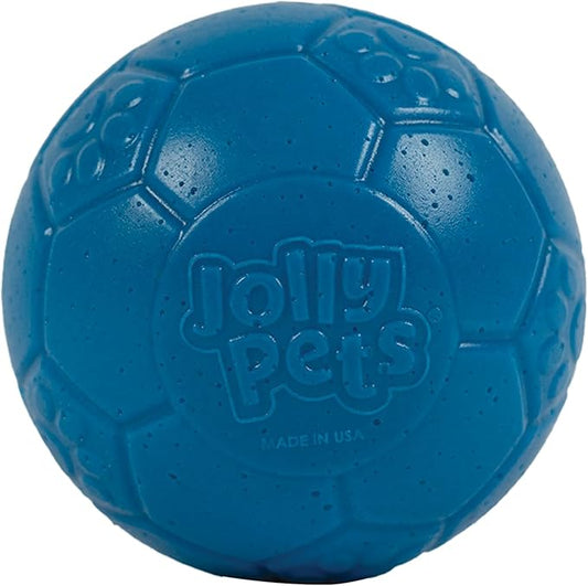 Jolly Pets Mini Jolly Soccer Ball; Floating-Bouncing Dog Toy; 4" Ocean Blue