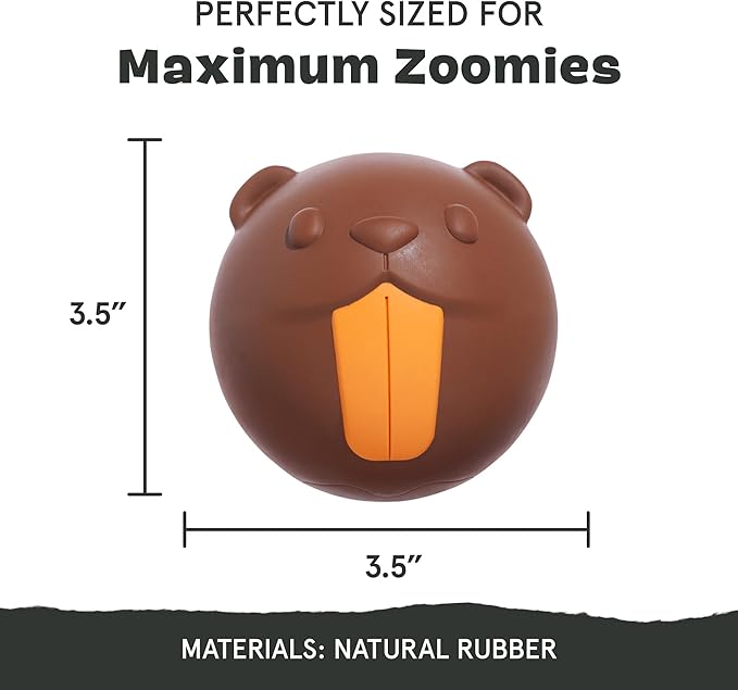 Barkbox Ricochet The Nutria Dog Toy – All-Rubber Design with Fun Squeak, Perfect for Enthusiastic Chewers and Durable Playtime