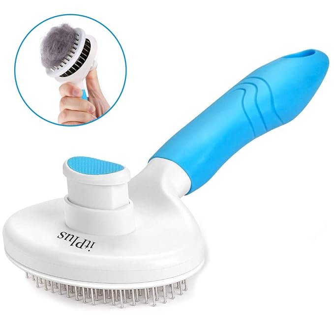Cat Self Cleaning Slicker Brush, Pets Skin Friendly Grooming Brushes for Shedding Dogs Cats Hair Easy to Remove Loose Undercoat with Long or Short Hairs Pet Massage Tool for All Hair Type- UPGRADED