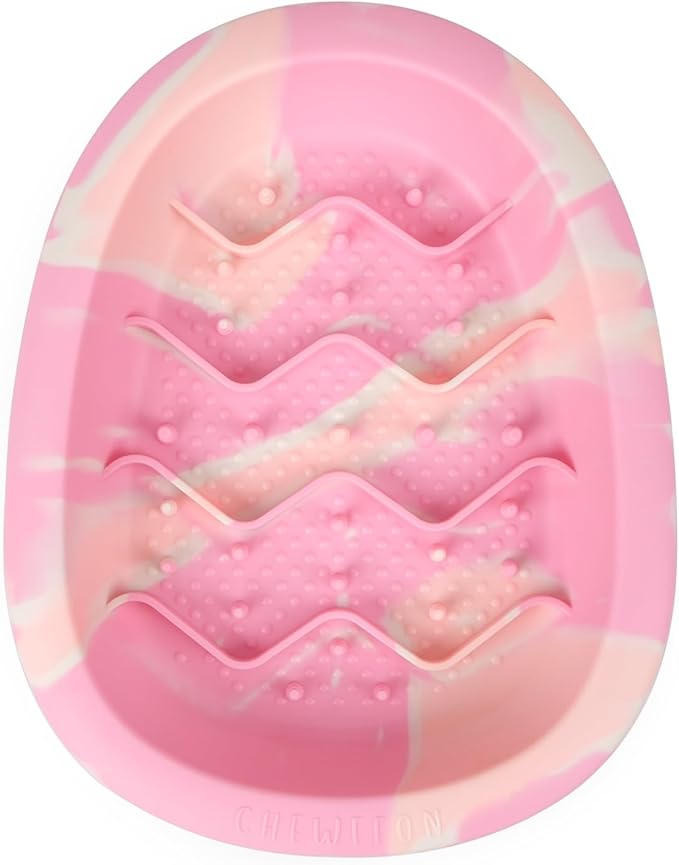 Interactive Dog & Cat Lick Mat Bowls, BPA-Free Silicone Dog Slow Feeder Bowl with Suction Cups, Non Slip Food Bowl for Dogs and Cats, Reduces Boredom, Dishwasher Safe, Cotton Candy