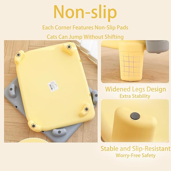 Greywaterproof Cat Mat, 19.69"X15.95"X3.54" Litter Box Mat, Easy Clean, Non-Slip, Urine-Proof Kitty Litter Catcher Mat
