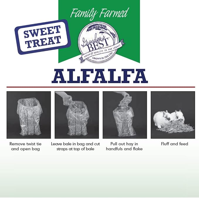 Grandpa's Best ALF10 10 lb Alfalfa Hay Bale (Packaging may vary )
