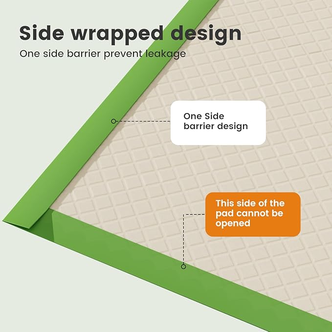 Gardner Pet Dog Pee Pads Extra Large 28"x34", XL Thicker ECO Green Disposable XLarge Puppy Training Pads Super Absorbent Full Edge-Wrapping Pad for Dogs, Puppies, Doggie, Cats, Rabbits-(30 Count)
