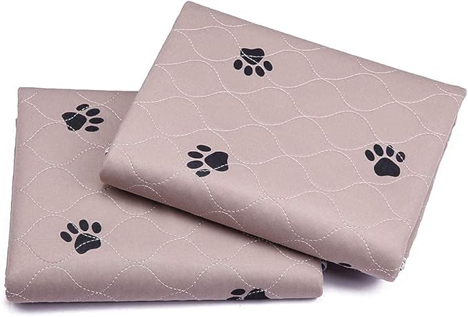 SincoPet Washable Dog Pee Pads with Puppy Grooming Gloves,Puppy Pads,Reusable Pet Training Pads,Large ,Waterproof Pet Pads for Dog Bed Mat,Super Absorbing Whelping Pads,36 Round Inch (Pack of 2)