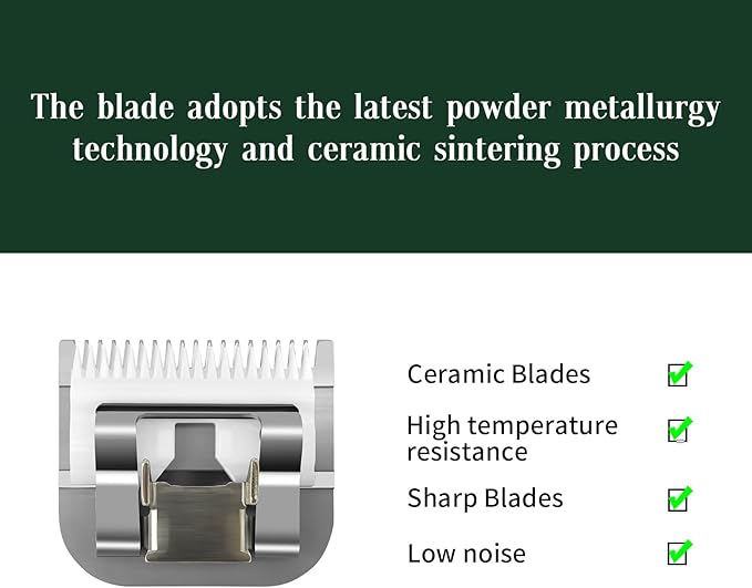 Professional Detachable Replacement Ceramic Blades set,compatible with oster Classic 76/Star-Teq/Power-Teq andi A*dis AGC,BDC,BGC,MBG Series Clippers (size 0A)