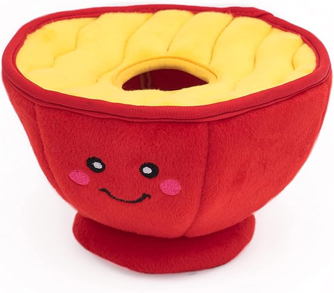 ZippyPaws Burrow- Interactive Dog & Puppy Toys for Boredom, Stimulating Pet Products to Keep Them Busy, Hide & Seek Plush Dog Puzzle, Enrichment Squeaky Toy, for Small & Medium Dogs- Ramen Bowl