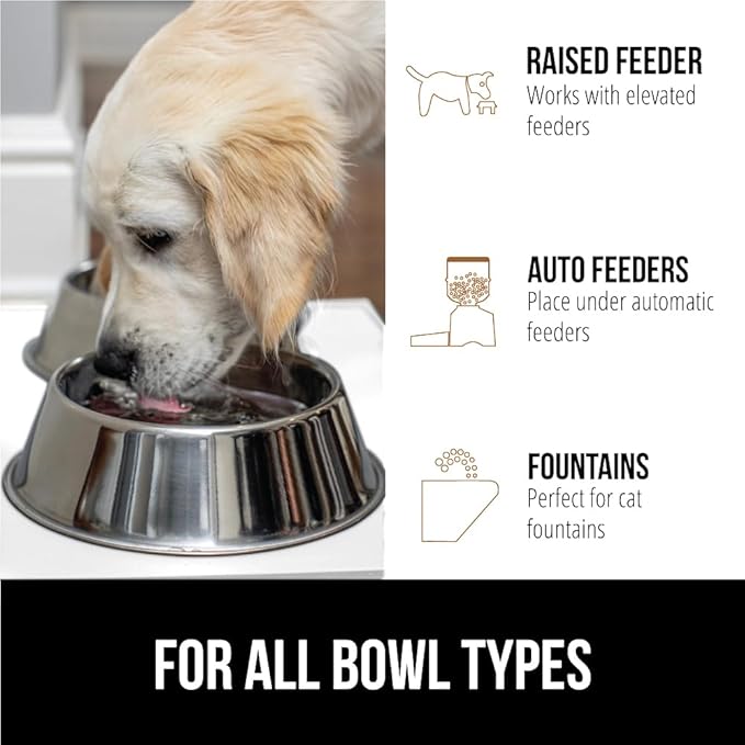 GORILLA GRIP 100% Waterproof Raised Edge BPA Free Silicone Pet Feeding Mat, Dog Cat Food Mats Contain Spills Protects Floors, Placemats for Cats and Dogs Water Bowl, Pets Accessories 32x24 White