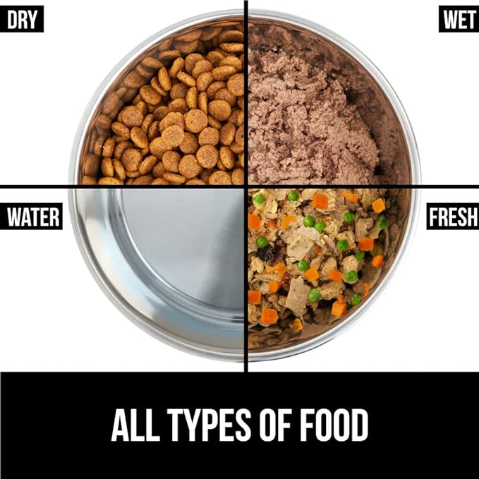 GORILLA GRIP Set of 2 Dog Bowls, Holds 4 Cups (32 fl oz), Heavy Duty Metal Food and Water Bowl for Feeding Dogs and Cats, Dishwasher Safe, Rust Resistant Stainless Steel, BPA Free Rubber Base, Green