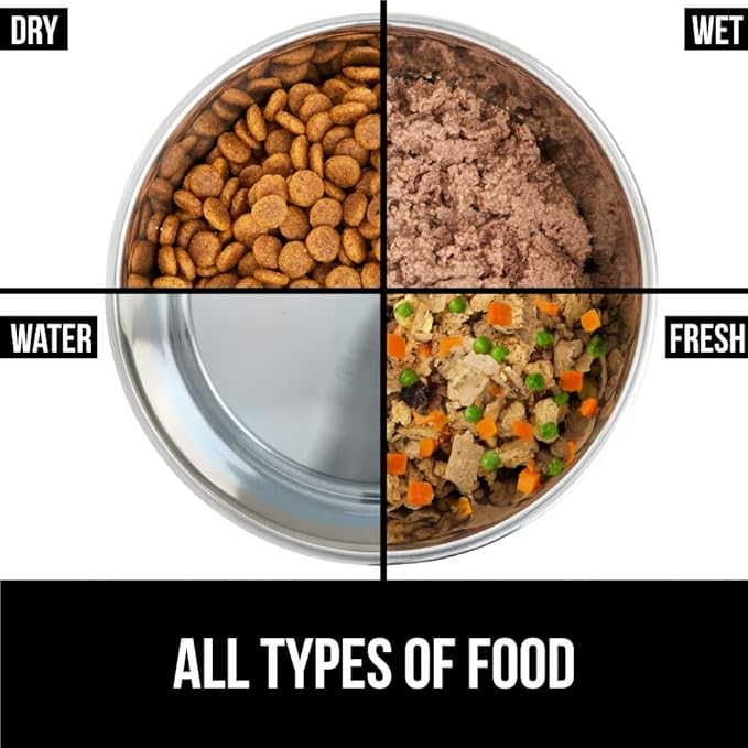 GORILLA GRIP Stainless Steel Metal Dog Bowl, Rubber Base, Heavy Duty Feeding Dish, Food Grade BPA Free, Less Sliding on Floors, Quiet Pet Bowl for Cats and Dogs, Holds 4 Cups (32 fl oz), Red