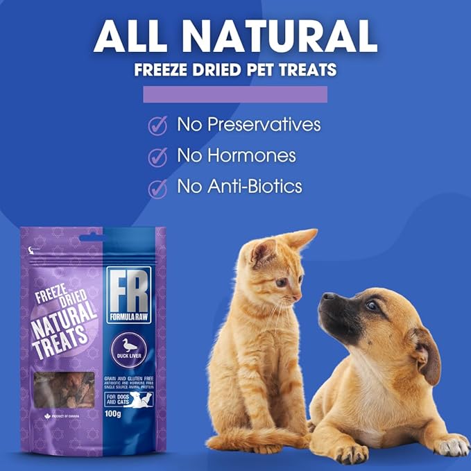 Freeze-Dried Duck Liver Pet Treats – Rich in Iron and Nutrients, Natural Single Ingredient Snack for Dogs and Cats – Grain-Free, Protein Packed