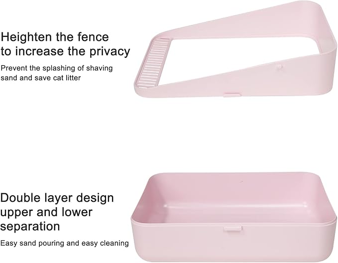 Sfozstra Cats Litter Box Low: Pink Small for Kittens up to 8 lbs, Anti Tracking Design Space Saving for Apartments